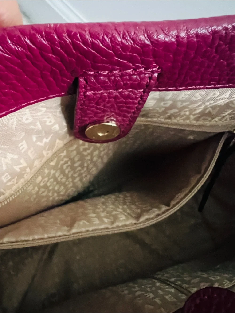 kate spade’s Leo Houston Two-Tone Burgundy and Cream Structured Satchel